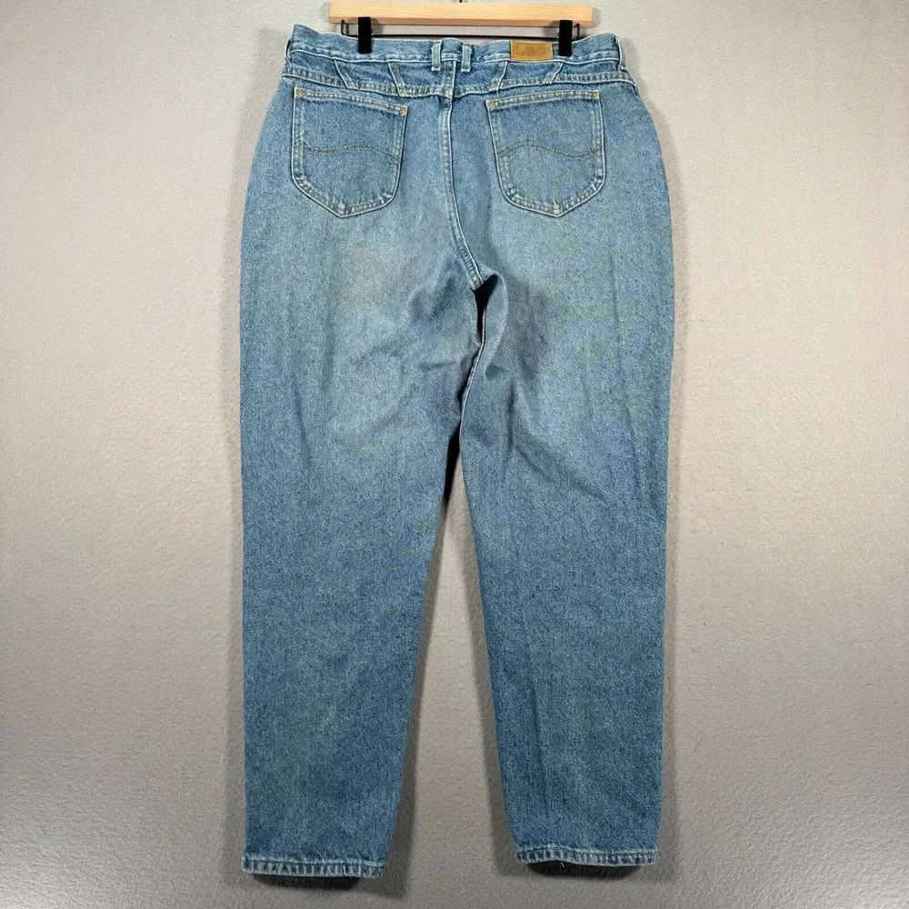 Vintage Lee Jeans Womens 20M Blue‎ Light Wash American Workwear Tapered USA Made
